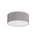 Baymont Polished Chrome 3 Light E27 Flush Ceiling With 50cm x 20cm Faux Silk Shade Grey/White Laminate-4