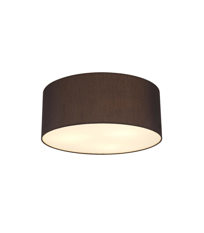 Baymont White 3 Light E27 Universal Flush Ceiling Fixture With 50cm x 20cm Faux Silk Shade Black/White Laminate-1