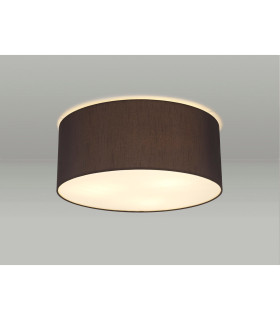 Baymont White 3 Light E27 Universal Flush Ceiling Fixture With 50cm x 20cm Faux Silk Shade Black/White Laminate-2