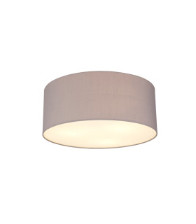 Baymont White 3 Light E27 Universal Flush Ceiling Fixture With 50cm x 20cm Faux Silk Shade Grey/White Laminate-1