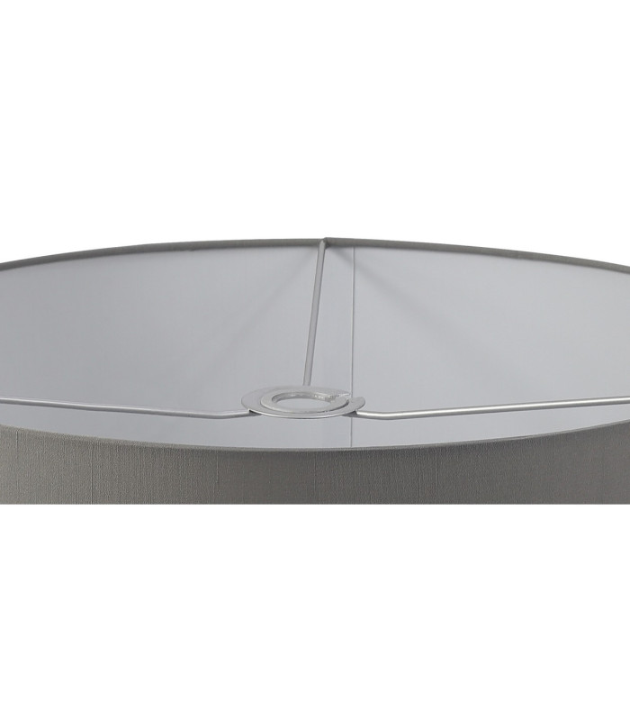 Baymont Polished Chrome 3 Light E27 Flush Ceiling With 50cm x 20cm Faux Silk Shade Grey/White Laminate-8