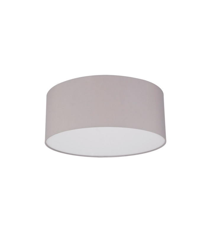 Baymont White 3 Light E27 Universal Flush Ceiling Fixture With 50cm x 20cm Faux Silk Shade Grey/White Laminate-4