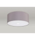 Baymont Polished Chrome 3 Light E27 Flush Ceiling With 50cm x 20cm Faux Silk Shade Grey/White Laminate-13