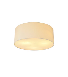 Baymont White 3 Light E27 Universal Flush Ceiling Fixture With 50cm x 20cm Faux Silk Shade Ivory Pearl/White Laminate-1