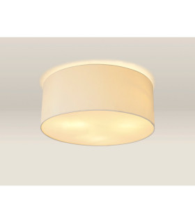 Baymont White 3 Light E27 Universal Flush Ceiling Fixture With 50cm x 20cm Faux Silk Shade Ivory Pearl/White Laminate-2
