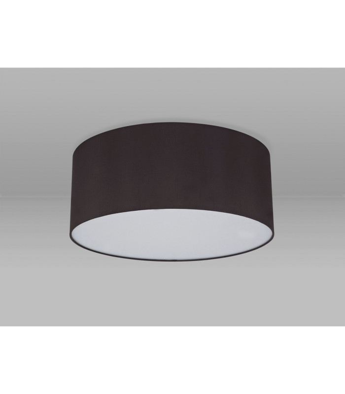 Baymont White 3 Light E27 Universal Flush Ceiling Fixture With 50cm x 20cm Faux Silk Shade Black/White Laminate-12
