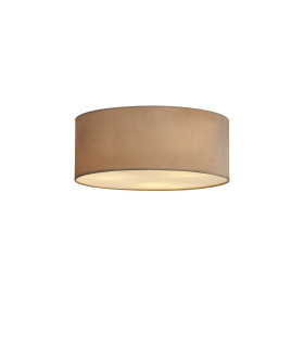 Baymont White 3 Light E27 Universal Flush Ceiling Fixture With 50cm x 20cm Dual Faux Silk Shade Nude Beige/Moonlight-1