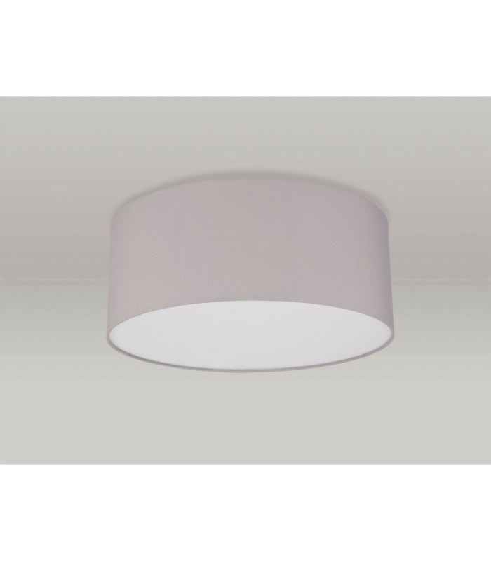 Baymont White 3 Light E27 Universal Flush Ceiling Fixture With 50cm x 20cm Faux Silk Shade Grey/White Laminate-12