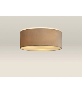 Baymont White 3 Light E27 Universal Flush Ceiling Fixture With 50cm x 20cm Dual Faux Silk Shade Nude Beige/Moonlight-2