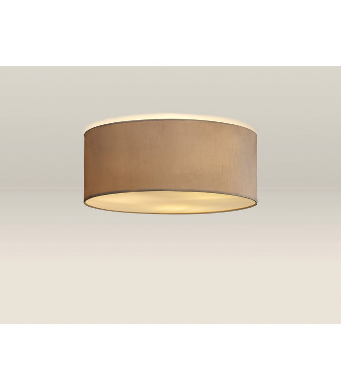Baymont White 3 Light E27 Universal Flush Ceiling Fixture With 50cm x 20cm Dual Faux Silk Shade Nude Beige/Moonlight-2