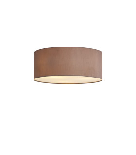 Baymont White 3 Light E27 Universal Flush Ceiling Fixture With 50cm x 20cm Dual Faux Silk Shade Taupe/Halo Gold-1