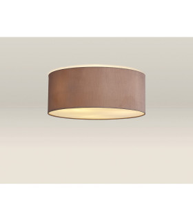 Baymont White 3 Light E27 Universal Flush Ceiling Fixture With 50cm x 20cm Dual Faux Silk Shade Taupe/Halo Gold-2