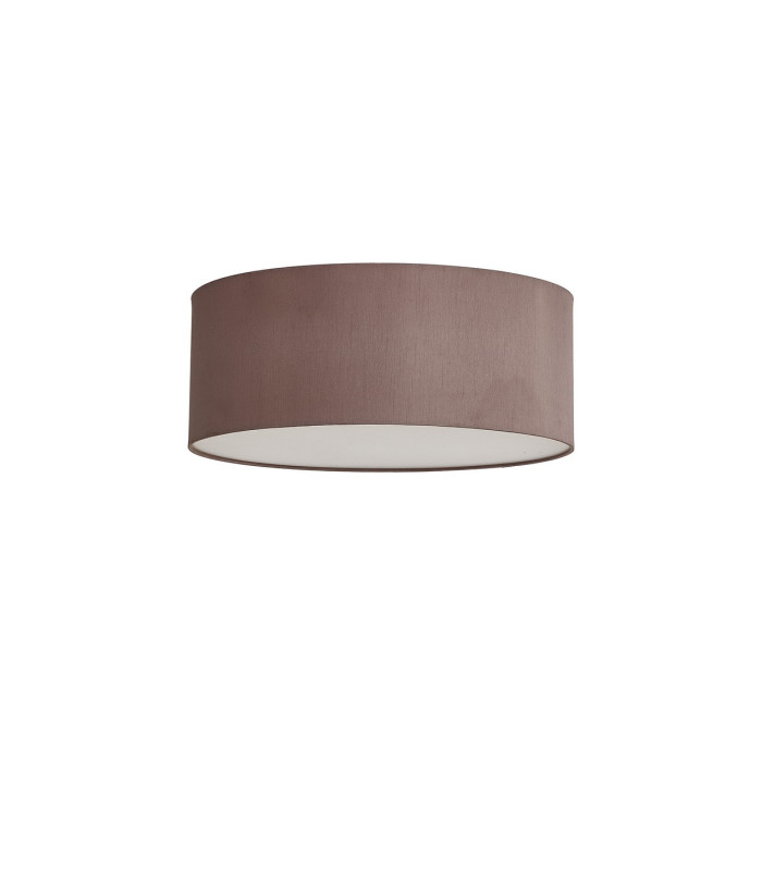 Baymont White 3 Light E27 Universal Flush Ceiling Fixture With 50cm x 20cm Dual Faux Silk Shade Taupe/Halo Gold-4