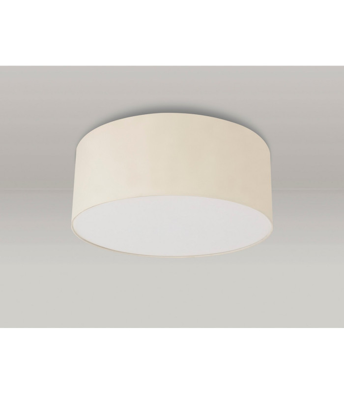 Baymont White 3 Light E27 Universal Flush Ceiling Fixture With 50cm x 20cm Faux Silk Shade Ivory Pearl/White Laminate-12