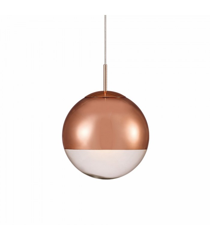 Small Globe Ceiling Pendant 1 Light E27 Copper - 4
