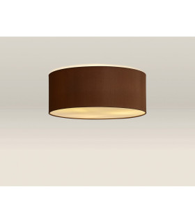 Baymont White 3 Light E27 Universal Flush Ceiling Fixture With 50cm x 20cm Dual Faux Silk Shade Raw Cocoa/Grecian Bronze-2