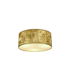 Baymont White 3 Light E27 Universal Flush Ceiling Fixture With 50cm x 20cm Gold Leaf With White Lining Shade-1