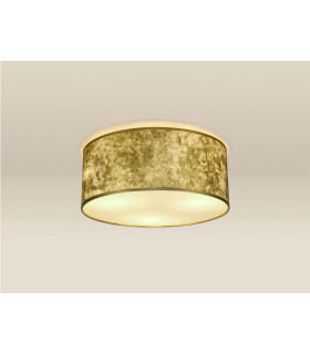 Baymont White 3 Light E27 Universal Flush Ceiling Fixture With 50cm x 20cm Gold Leaf With White Lining Shade-2