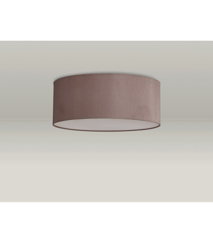 Baymont White 3 Light E27 Universal Flush Ceiling Fixture With 50cm x 20cm Dual Faux Silk Shade Taupe/Halo Gold-12