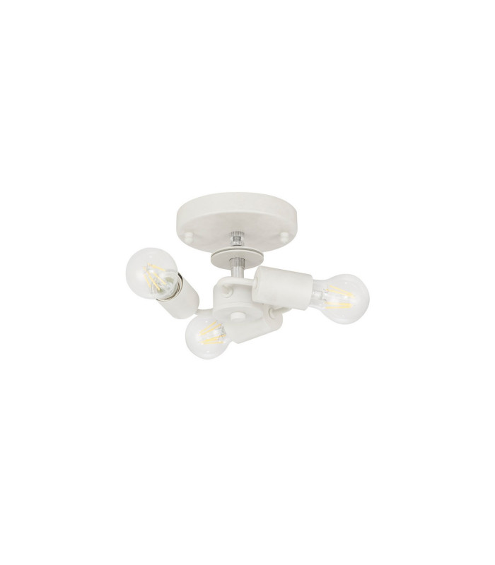 Baymont White 3 Light E27 Universal Flush Ceiling Fixture With 50cm x 20cm Gold Leaf With White Lining Shade-5