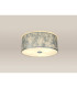 Baymont White 3 Light E27 Universal Flush Ceiling Fixture With 50cm x 20cm Silver Leaf With White Lining Shade-2