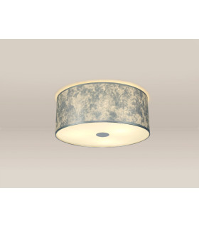 Baymont White 3 Light E27 Universal Flush Ceiling Fixture With 50cm x 20cm Silver Leaf With White Lining Shade-2
