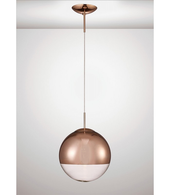 Medium Globe Ceiling Pendant 1 Light E27 Copper - 2