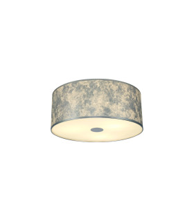 Baymont Polished Chrome 3 Light E27 Drop Flush With 50cm x 20cm Silver Leaf Shade-1