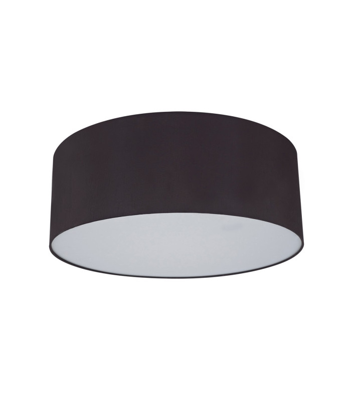 Baymont White 3 Light E27 Universal Flush Ceiling Fixture With 60cm x 22cm Faux Silk Shade Black/White Laminate-4