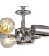 Baymont Polished Chrome 3 Light E27 Drop Flush With 50cm x 20cm Silver Leaf Shade-7