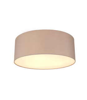 Baymont White 3 Light E27 Universal Flush Ceiling Fixture With 60cm x 22cm Faux Silk Shade Grey/White Laminate-1