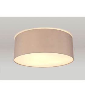 Baymont White 3 Light E27 Universal Flush Ceiling Fixture With 60cm x 22cm Faux Silk Shade Grey/White Laminate-2