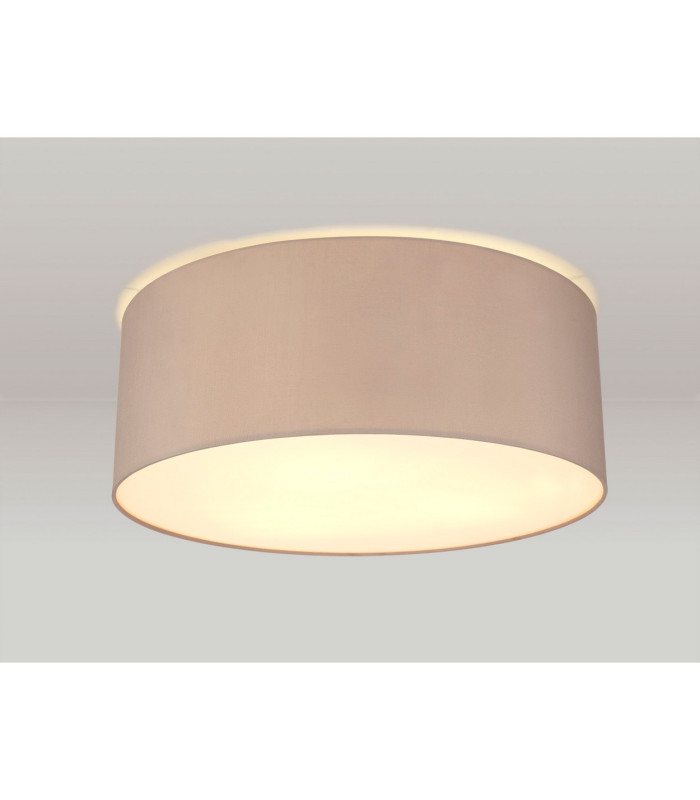 Baymont White 3 Light E27 Universal Flush Ceiling Fixture With 60cm x 22cm Faux Silk Shade Grey/White Laminate-2