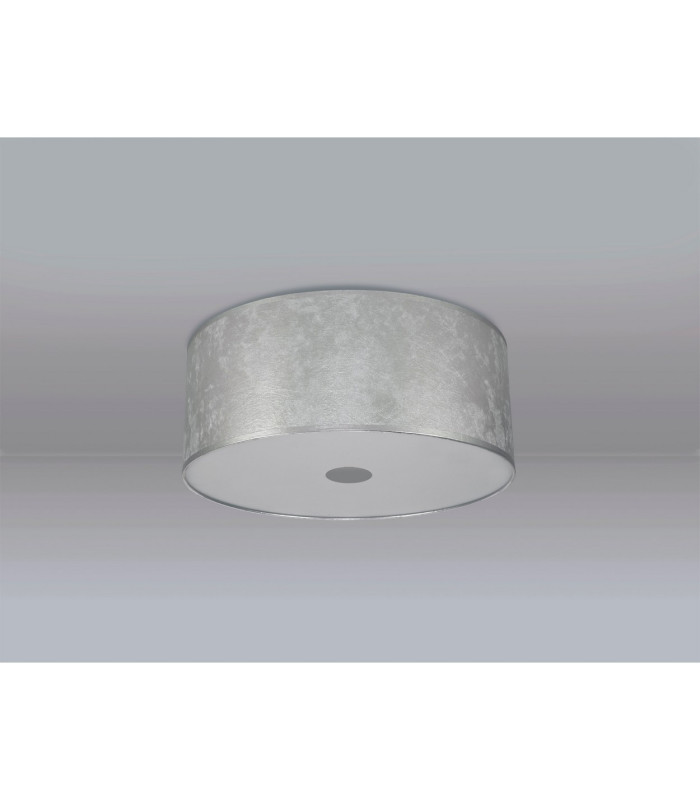 Baymont Polished Chrome 3 Light E27 Drop Flush With 50cm x 20cm Silver Leaf Shade-13