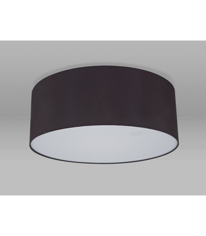Baymont White 3 Light E27 Universal Flush Ceiling Fixture With 60cm x 22cm Faux Silk Shade Black/White Laminate-12