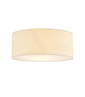 Baymont White 3 Light E27 Universal Flush Ceiling Fixture With 60cm x 22cm Faux Silk Shade Ivory Pearl/White Laminate-1