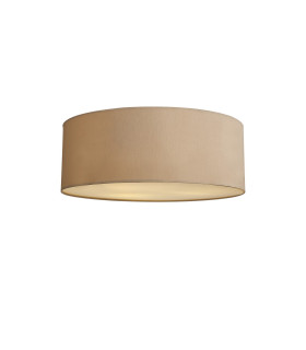 Baymont White 3 Light E27 Universal Flush Ceiling Fixture With 60cm x 22cm Dual Faux Silk Shade Nude Beige/Moonlight-1