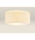 Baymont White 3 Light E27 Universal Flush Ceiling Fixture With 60cm x 22cm Faux Silk Shade Ivory Pearl/White Laminate-2