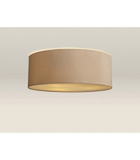 Baymont White 3 Light E27 Universal Flush Ceiling Fixture With 60cm x 22cm Dual Faux Silk Shade Nude Beige/Moonlight-2