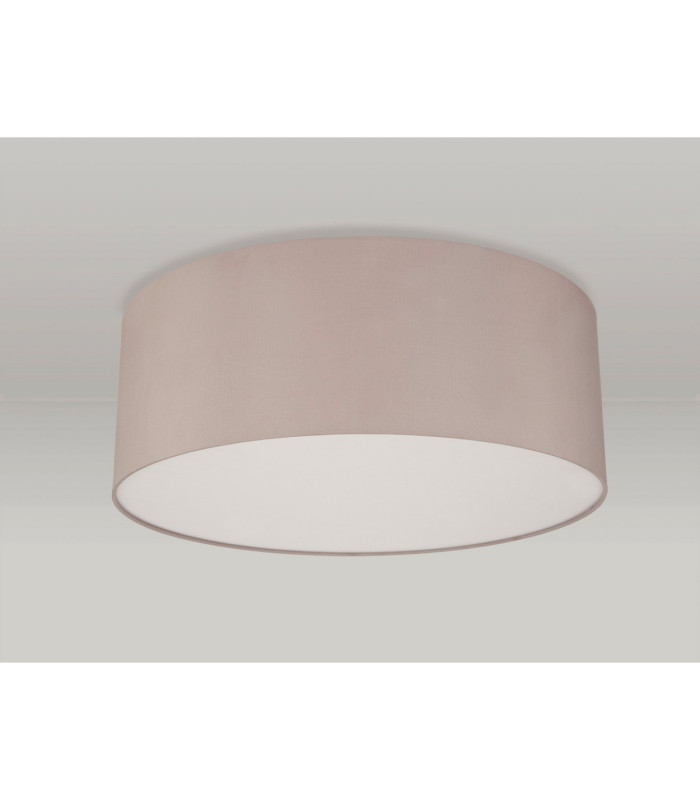 Baymont White 3 Light E27 Universal Flush Ceiling Fixture With 60cm x 22cm Faux Silk Shade Grey/White Laminate-12