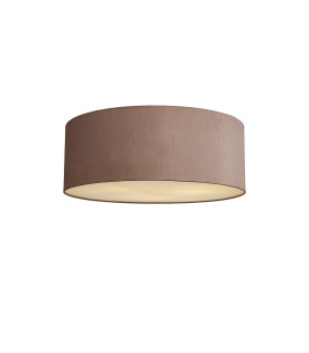 Baymont White 3 Light E27 Universal Flush Ceiling Fixture With 60cm x 22cm Dual Faux Silk Shade Taupe/Halo Gold-1