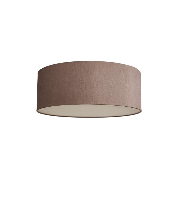 Baymont White 3 Light E27 Universal Flush Ceiling Fixture With 60cm x 22cm Dual Faux Silk Shade Taupe/Halo Gold-4