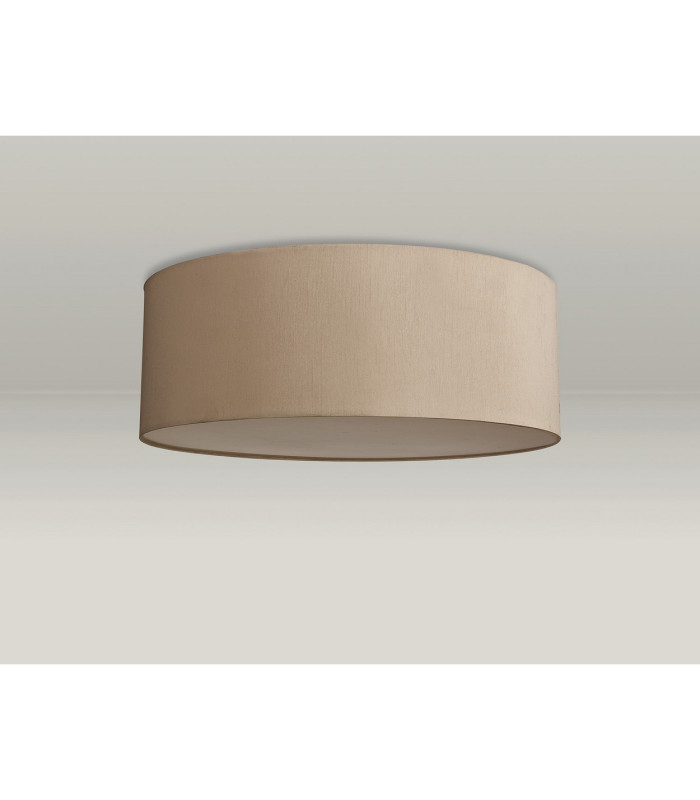 Baymont White 3 Light E27 Universal Flush Ceiling Fixture With 60cm x 22cm Dual Faux Silk Shade Nude Beige/Moonlight-12