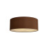 Baymont White 3 Light E27 Universal Flush Ceiling Fixture With 60cm x 22cm Dual Faux Silk Shade Raw Cocoa/Grecian Bronze-1
