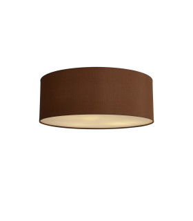 Baymont White 3 Light E27 Universal Flush Ceiling Fixture With 60cm x 22cm Dual Faux Silk Shade Raw Cocoa/Grecian Bronze-1