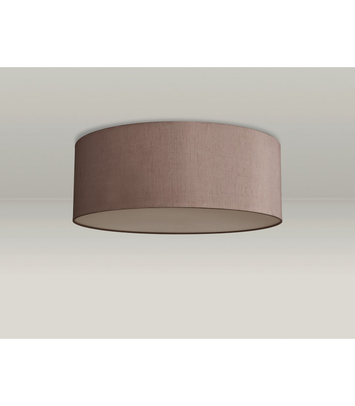 Baymont White 3 Light E27 Universal Flush Ceiling Fixture With 60cm x 22cm Dual Faux Silk Shade Taupe/Halo Gold-12