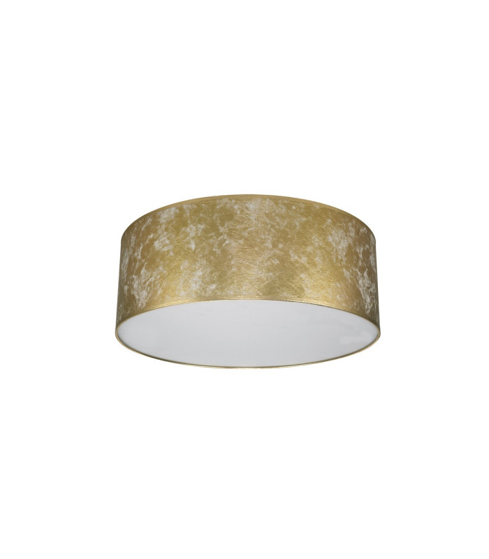 Baymont White 3 Light E27 Universal Flush Ceiling Fixture With 60cm x 22cm Gold Leaf With White Lining Shade-4