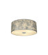 Baymont White 3 Light E27 Universal Flush Ceiling Fixture With 60cm x 22cm Silver Leaf With White Lining Shade-1