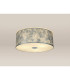 Baymont White 3 Light E27 Universal Flush Ceiling Fixture With 60cm x 22cm Silver Leaf With White Lining Shade-2
