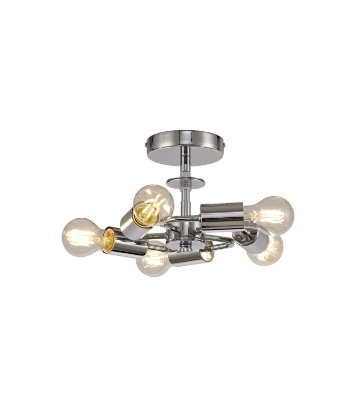 Baymont 28cm Polished Chrome 5 Light E27 Universal Drop Flush  Suitable For A Vast Selection Of Shades-1